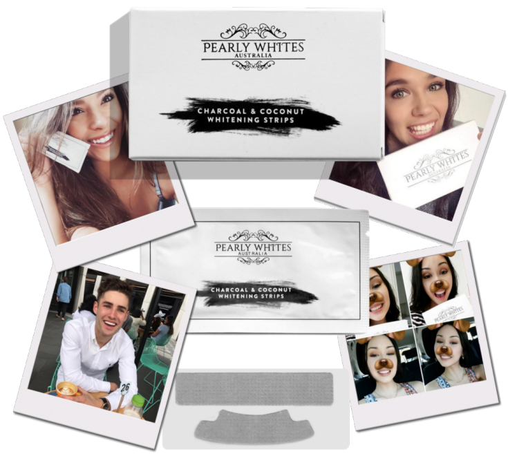Pearly Whites Teeth Whitening Strips with Coconut & Charcoal